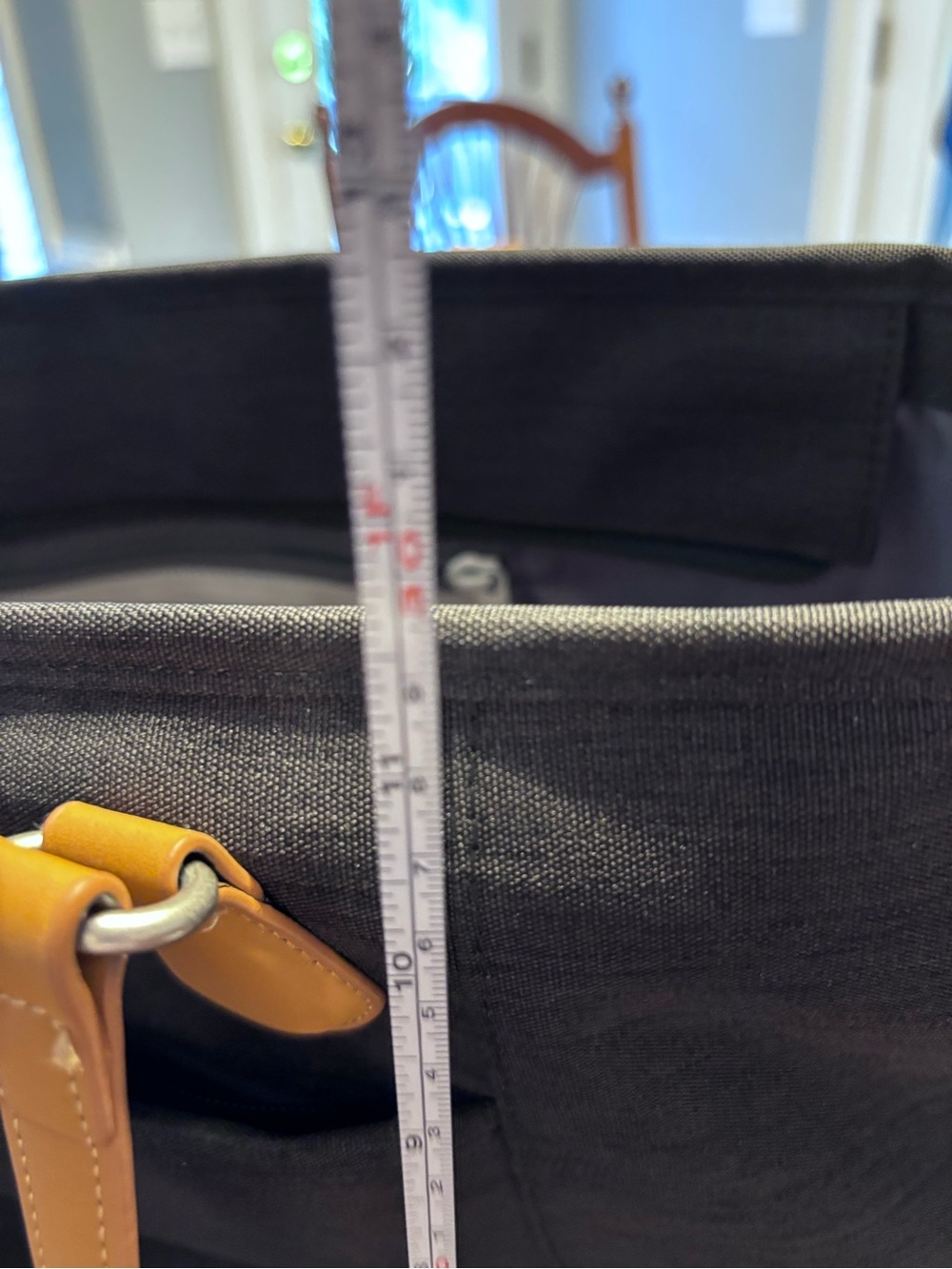 Nordace Black Canvas Tote with Tan Leather Trim - Picture 6 of 6
